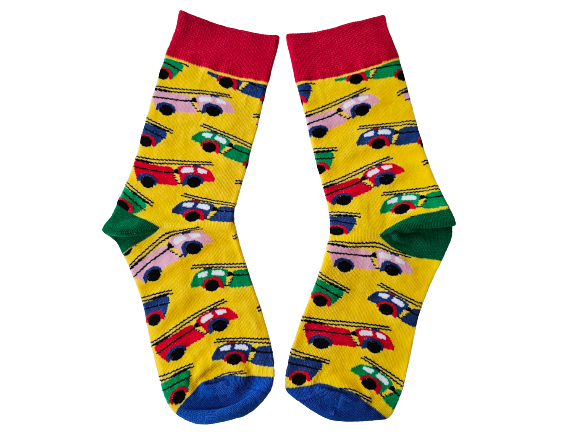 Yellow Fire Engine Socks