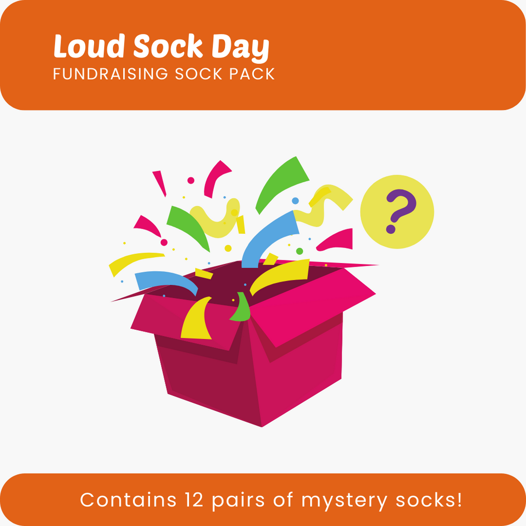 Colourful 12-pack of fun socks – ideal for Silly Sock Day fundraising in all sizes